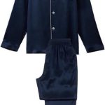 Silkmood Zijden Pyjama Heren Lange mouwen en broek Oxford blauw L | bol