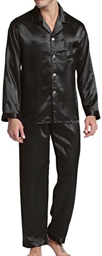 zijden-pyjama-heren-816tve-1.jpg Satijnen pyjama voor heren, nachtkleding, loungewear, Zwart, XXL : Amazon.nl: Kleding, schoenen & sieraden - Afbeelding 1