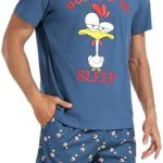 Jezonga Heren pyjama voor de zomer, korte pyjamasets voor heren, katoen, broek, nachtkleding voor heren, A lichtblauw, L : Amazon.nl: Kleding, schoenen & sieraden